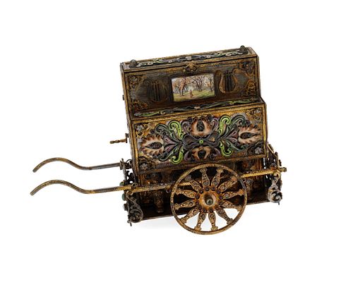 A Viennese enameled gilt-silver music box