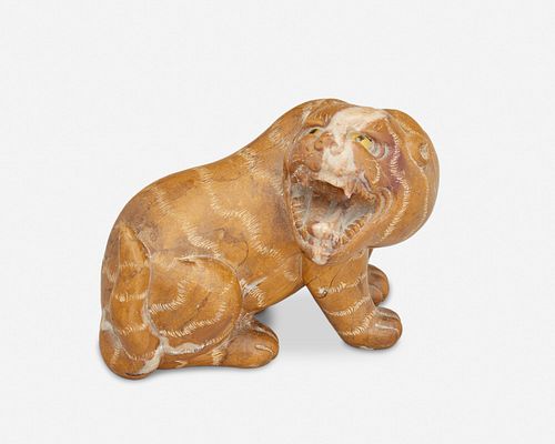 A Chinese carved stone tiger