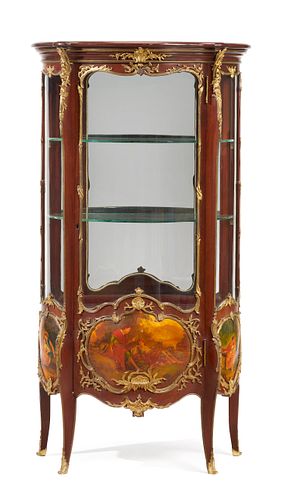 A French vernis Martin-style vitrine cabinet