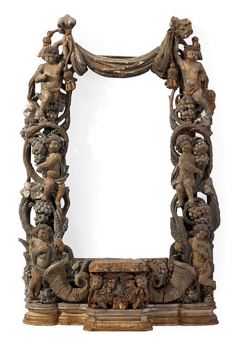 A carved giltwood altar frame