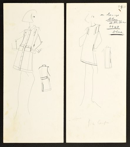 2 Karl Lagerfeld Fashion Drawings