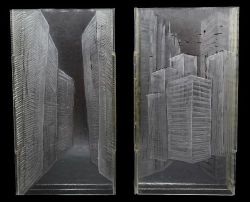 Ruth Oliphant (b. 1977) Pair Art Glass Sculptures