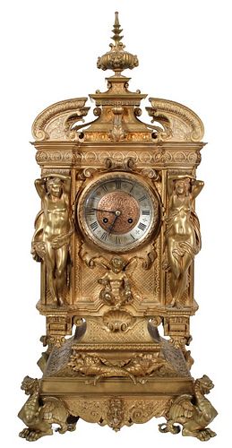 Important Figural Bronze Tiffany & Co NY Clock