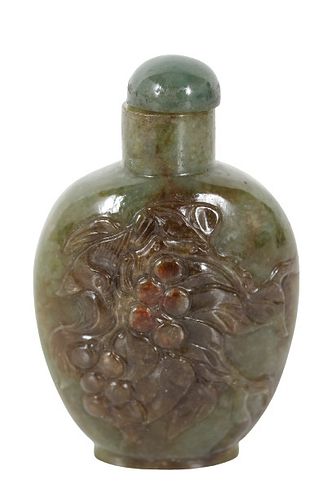 Antique Chinese Spinach Jade Snuff Bottle