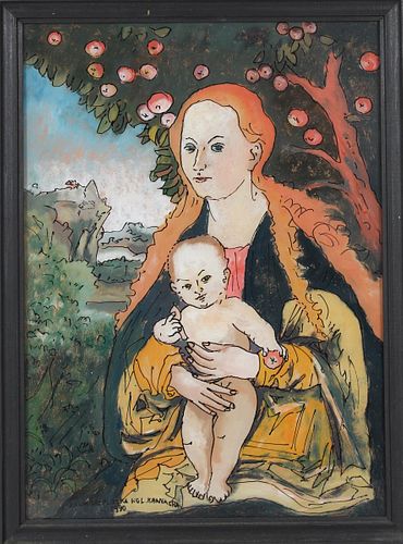 Glass Painting Madonna & Child, Jerzy Bazak