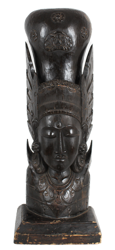 Large Balinese Carved Wood Sculpture of Sita