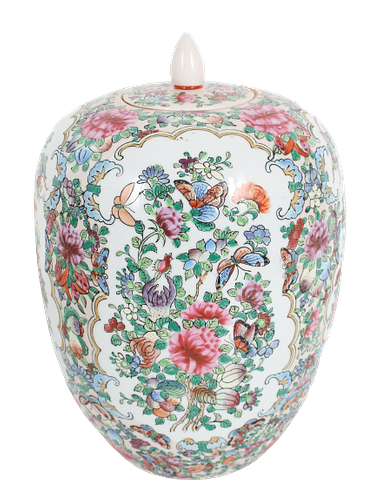 Chinese Famille Rose Porcelain Covered Ginger Jar
