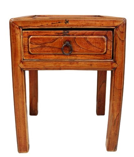 Small Chinese Wooden 1-Drawer Stand