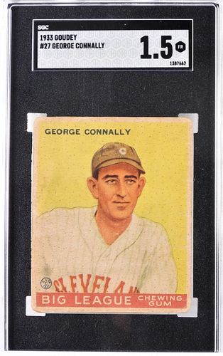 1933 Goudey Baseball George Connally #27 SGC 1.5