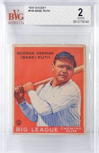 1933 Goudey Baseball Babe Ruth #149 Card BVG 2