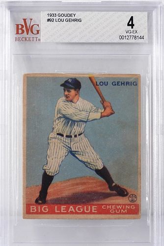 1933 Goudey Baseball Lou Gehrig #92 BVG 4