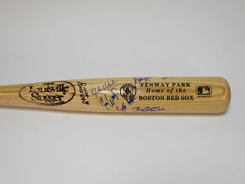 1992 Boston Red Sox 6x Autographed Team Bat