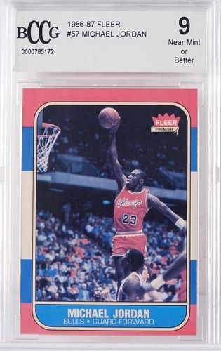 1986 Fleer Basketball Michael Jordan Rookie BCCG 9