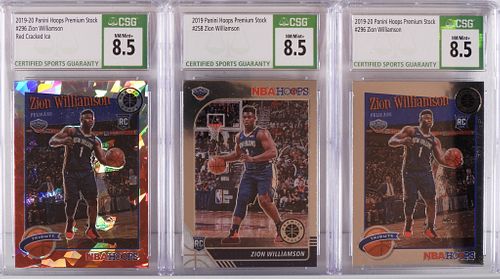 3PC Panini Hoops Zion Williamson Rookie Group CSG