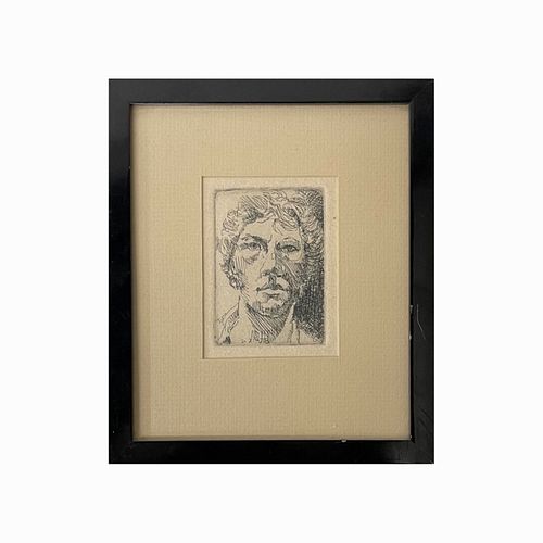 1978 Etching Of Portrait Of A Man Framed