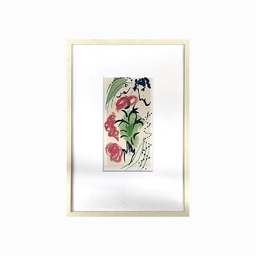 Marc Chagall Floral Color Lithograph Framed