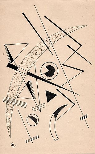 Wassily Kandinsky, Russian, Ink Drawing , "Point and line to surface", 1925