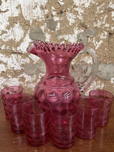 Ruby Glass Pitchers and Glasses