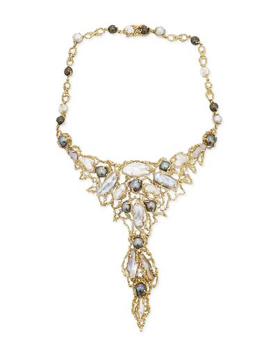 A Barbara Anton baroque cultured pearl and diamond necklace