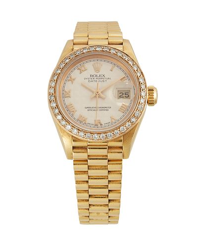 A Ladies Rolex Oyster Perpetual with diamonds