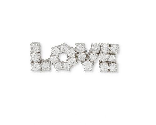 A Tiffany & Co. diamond "LOVE" brooch