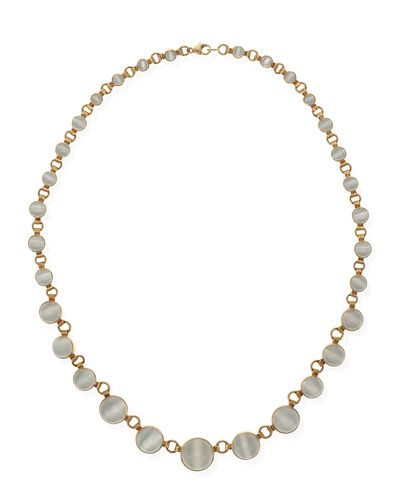 A simulated moonstone necklace