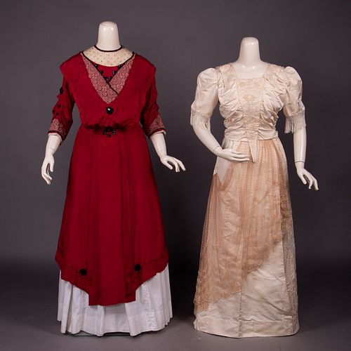ONE DAY & ONE EVENING DRESS, c. 1908 & c. 1900