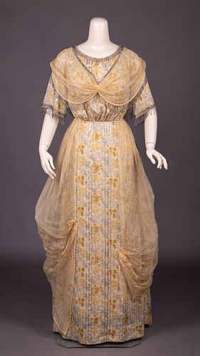 SILK CHINE EVENING DRESS, c. 1914