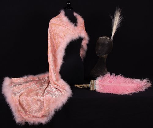 THREE FEATHERED ACCESSORIES, 1920-1930s