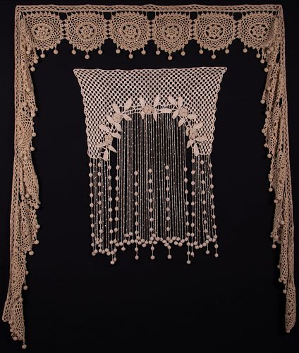 TWO CROCHET FURNISHING ACCENTS, c. 1900