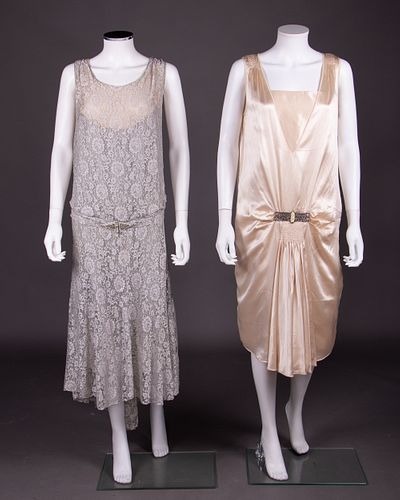 TWO EVENING DRESSES, MID-LATE 1920s