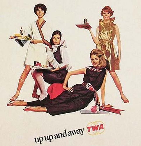 SET OF TWO TWA PAPER DRESSES, AMERICA, c. 1968