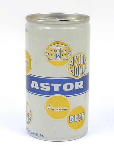 1972 Astor Beer 12oz Tab Top Can T35-40, Wilkes-Barre, Pennsylvania