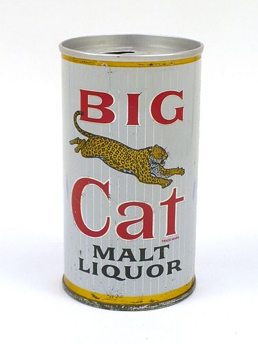 1967 Big Cat Malt  Liquor 12oz Tab Top Can T39-30, Peoria Heights, Illinois