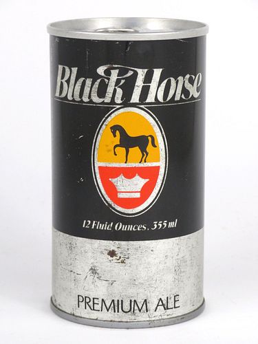 1973 Black Horse Premium Ale 12oz Tab Top Can T40-35, Dunkirk, New York