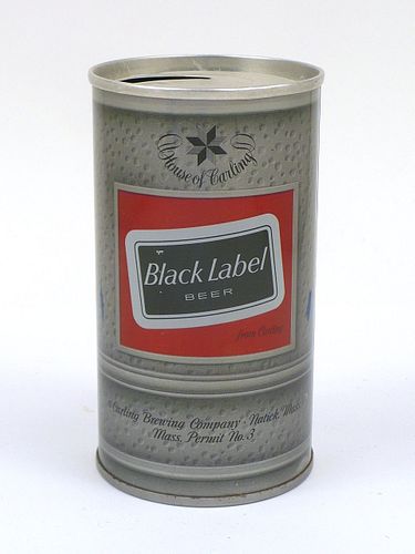 1968 Black Label Beer 12oz Tab Top Can T42-04, Natick, Massachusetts