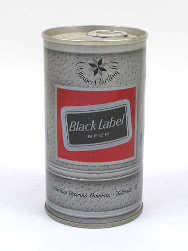 1968 Black Label Beer 12oz Tab Top Can T41-13, Belleville, Illinois