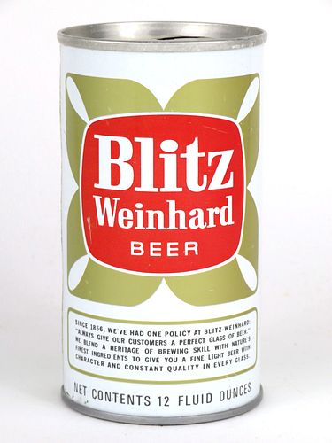 1970 Blitz Weinhard Beer 12oz Tab Top Can T43-32.1, Portland, Oregon