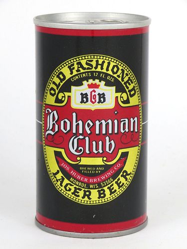 1975 Bohemian Club Beer 12oz Tab Top Can T44-26, Monroe, Wisconsin