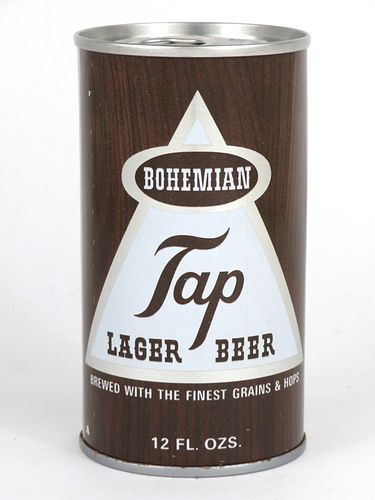 1969 Bohemian Tap Lager Beer 12oz Tab Top Can T44-32, Cincinnati, Ohio