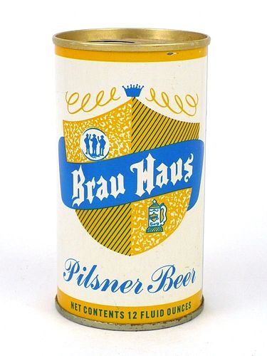 1968 Brau Haus Pilsner Beer 12oz Tab Top Can T45-06, Los Angeles, California