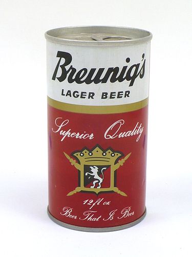 1977 Breunig's Lager Beer 12oz Tab Top Can T45-17, Eau Claire, Wisconsin
