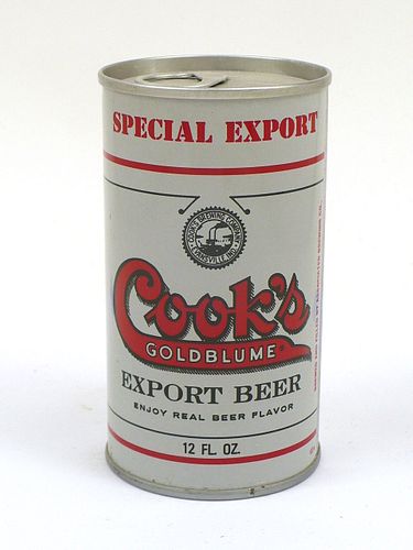 1968 Cook's Goldblume Export Beer 12oz Tab Top Can T56-39.1, Evansville, Indiana
