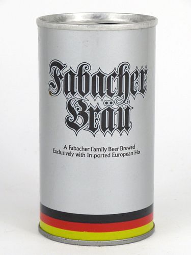 1971 Fabacher Brau Beer 12oz Tab Top Can T62-11, New Orleans, Louisiana