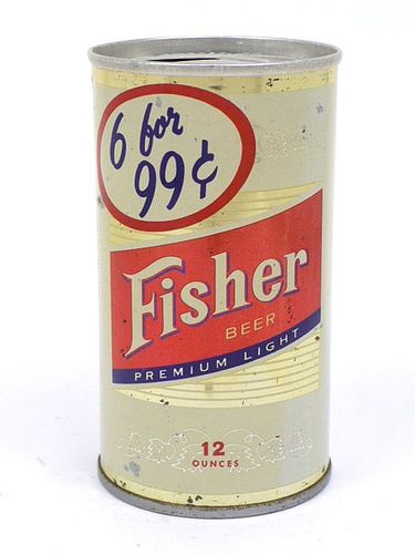 1968 Fisher Beer 12oz Tab Top Can T65-06, San Francisco, California