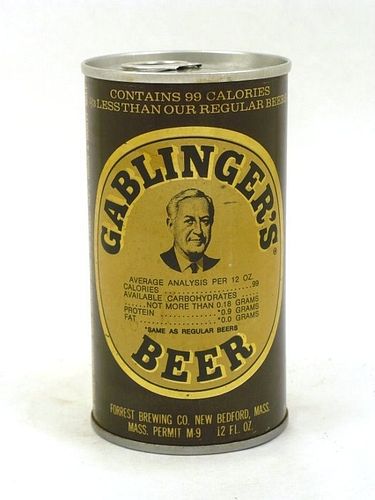 1971 Gablinger's Beer 12oz Tab Top Can T66-28, Orange, New Jersey