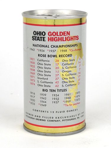 1974 Gambrinus Beer Golden State Warriors Football 12oz Tab Top Can T67-06, Pittsburgh, Pennsylvania