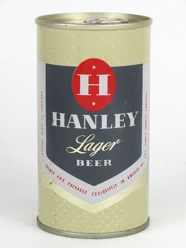 1972 Hanley Lager Beer 12oz Tab Top Can T74-02, Cranston, Rhode Island