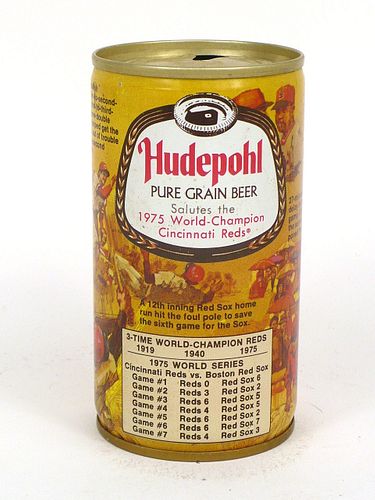 1975 Hudepohl Beer 12oz Tab Top Can T78-06, Cincinnati, Ohio