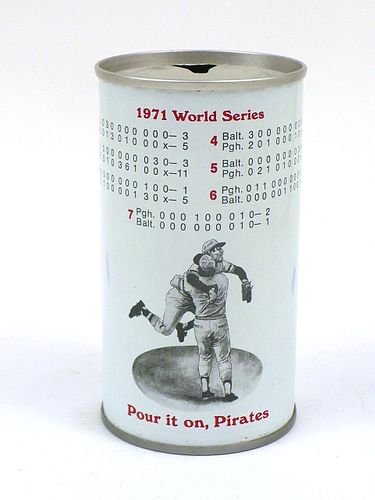 1974 Iron City Beer 1971 World Series Scores 12oz Tab Top Can T79-13, Pittsburgh, Pennsylvania